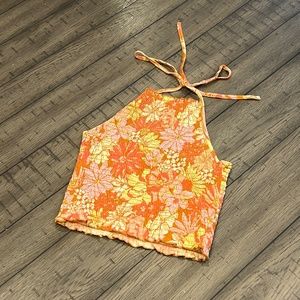 Billabong Halter Top sz S smocked EUC Feels Like Summer